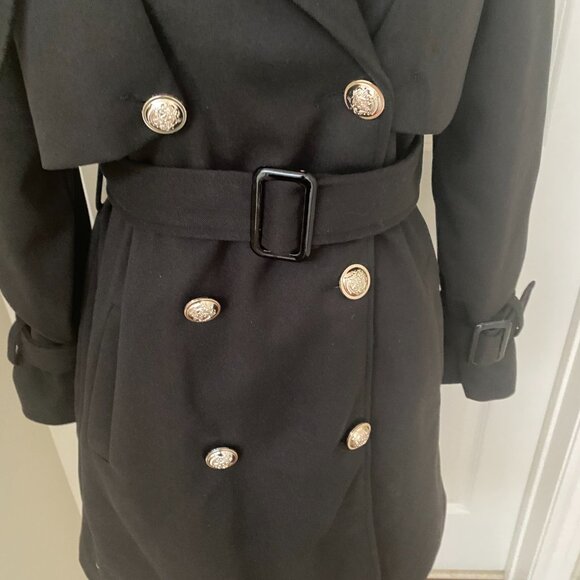 NWT Women's Double Breasted Long Sleeve Lapel Belt Quilted Trench Coat Jacket - Picture 3 of 9